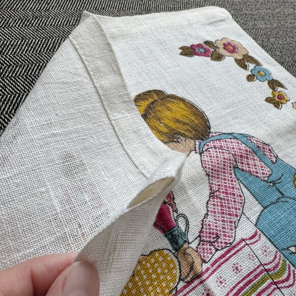 Vintage 1980 Calendar Tea Towel Linen Fabric Wall Decor - Picture 10 of 14